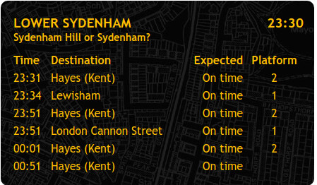 station departure board